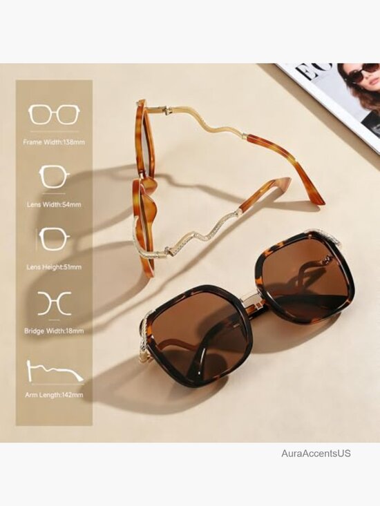 Oversized Square Polarized Sunglasses with HD UV Protection main image 5